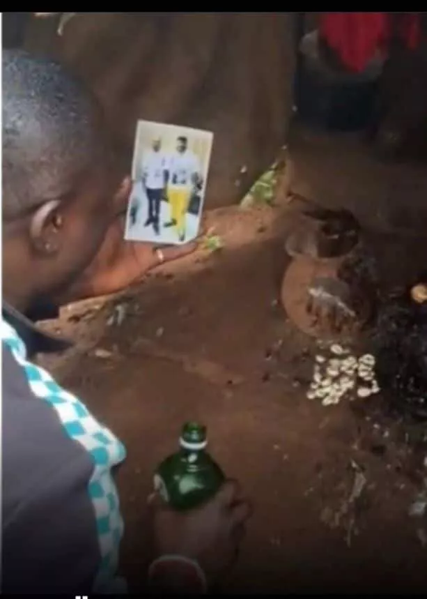 Mohbad's Fan Takes Naira Marley and Sam Larry's Photo to Shrine, Seeking Justice  (Video)