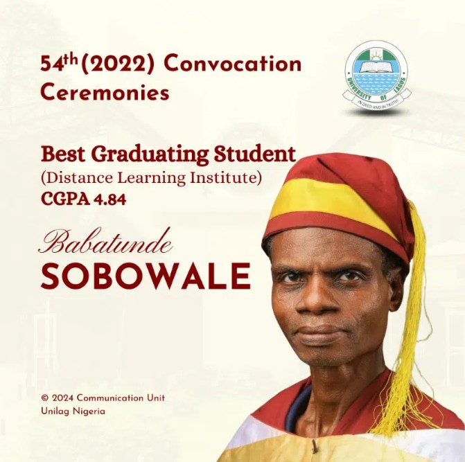 61-Year-Old Sobowale Babatunde Achieves Remarkable Feat, Emerges Overall Best Graduating Student with 4.84 CGPA from UNILAG