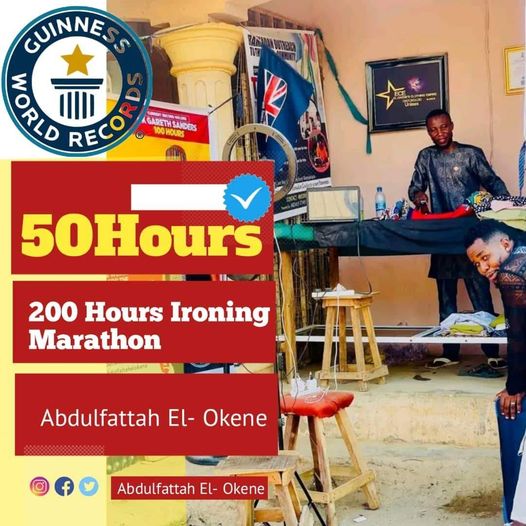 Meet Abdul Fatah: Ebira Born Determined Nigerian Set to Shatter the Guinness World Record for Longest 200hrs Ironing Marathon